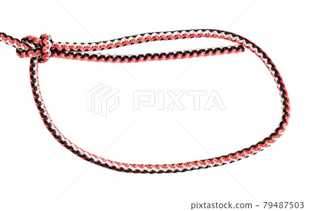 simple bowline knot tied on synthetic rope simple bowline knot tied on synthetic rope 79487503