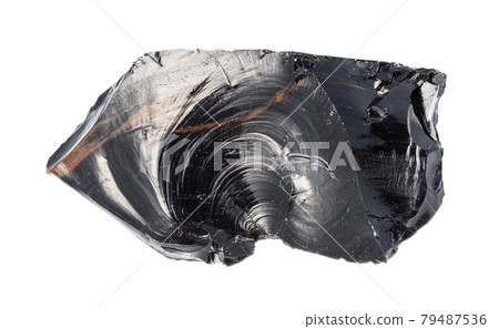 unpolished mahogany Obsidian cutout on white 79487536