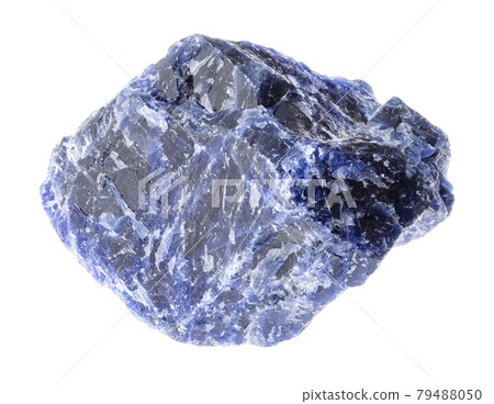 rough blue Sodalite stone on white 79488050