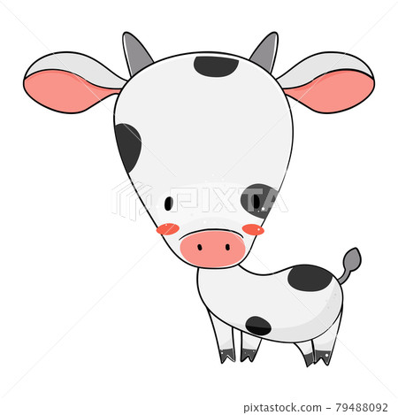 Cute little farm cow character. Vector illustration. Cute little farm cow character. Vector illustration. 79488092