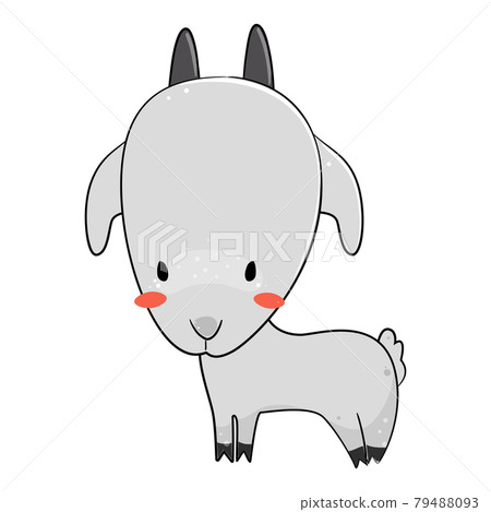 Cute little farm goat character. Vector illustration. Cute little farm goat character. Vector illustration. 79488093