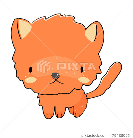 Cute little red cat. Kitty vector illustration. Cute little red cat. Kitty vector illustration. 79488095