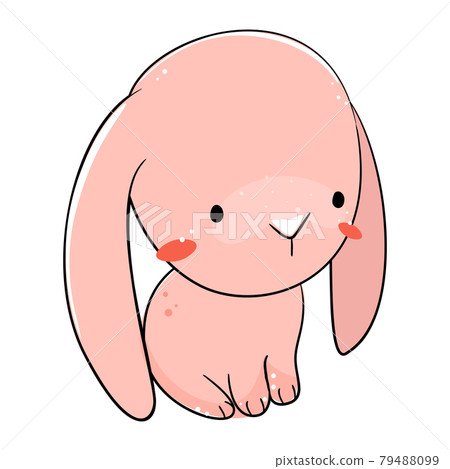 Cute little rabbit. Farm animal vector illustration. Cute little rabbit. Farm animal vector illustration. 79488099