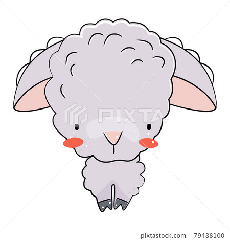 Cute little sheep. Farm animal vector illustration. Cute little sheep. Farm animal vector illustration. 79488100