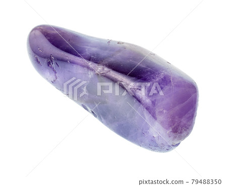 polished amethyst gem stone cutout on white polished amethyst gem stone cutout on white 79488350