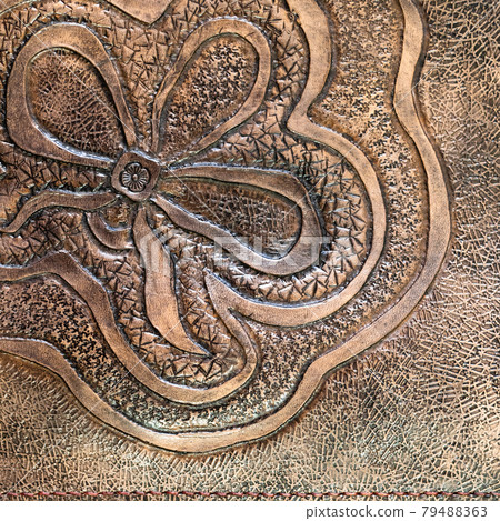 dyed relief on coloured carved leather 79488363