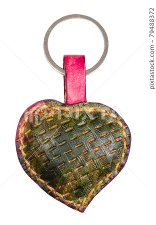 green colored embossed leather key fob on white green colored embossed leather key fob on white 79488372