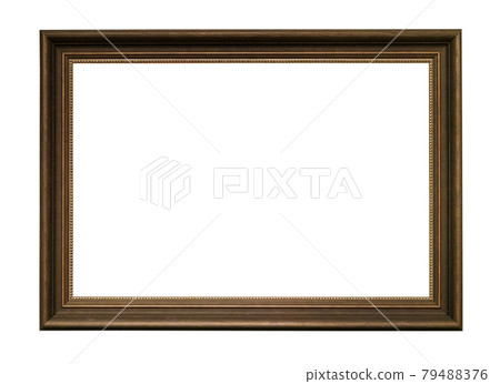 vintage dark brown wood picture frame cutout 79488376