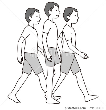 Walking posture explanatory diagram How to walk 79488410