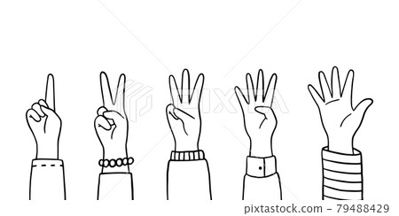 hand shows three fingers  Finger, Vector free, Shows