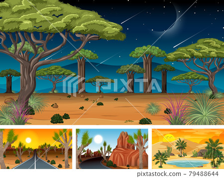 Different nature horizontal scenes in cartoon style Different nature horizontal scenes in cartoon style 79488644