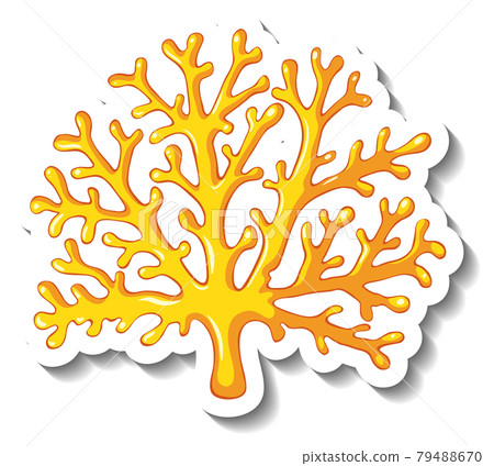 A sticker template with Coral sea element isolated 79488670