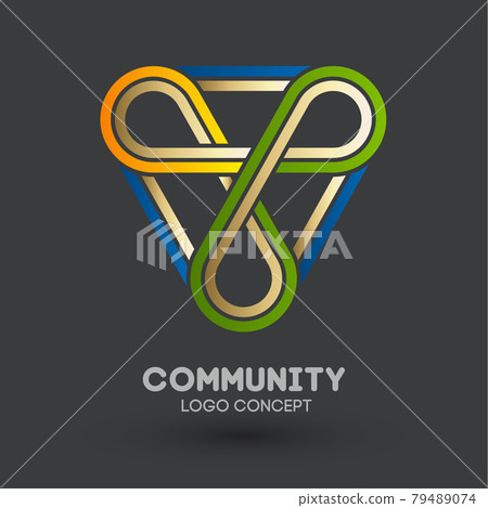 Community care logo. Connecting people logo design. Human and corporate friendship background. Business networking vector. 79489074