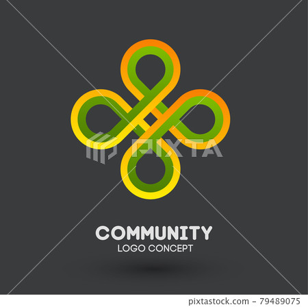 Community care logo. Connecting people logo design. Human and corporate friendship background. Business networking vector. Community care logo. Connecting people logo design. Human and corporate friendship background. Business networking vector. 79489075