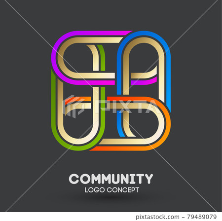 Community care logo. Connecting people logo design. Human and corporate friendship background. Business networking vector. 79489079