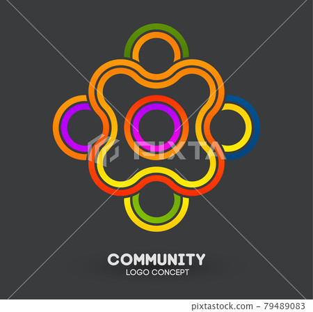 Community care logo. Connecting people logo design. Human and corporate friendship background. Business networking vector. Community care logo. Connecting people logo design. Human and corporate friendship background. Business networking vector. 79489083
