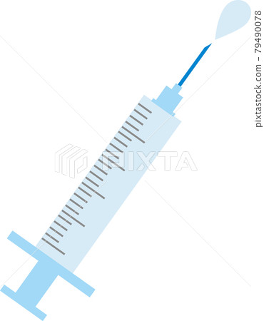 Illustration material: Syringe, injection needle that imagines vaccination and corona vaccination 79490078