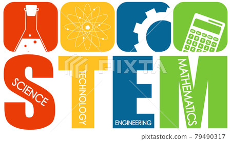 STEM education logo banner with learning icons STEM education logo banner with learning icons 79490317