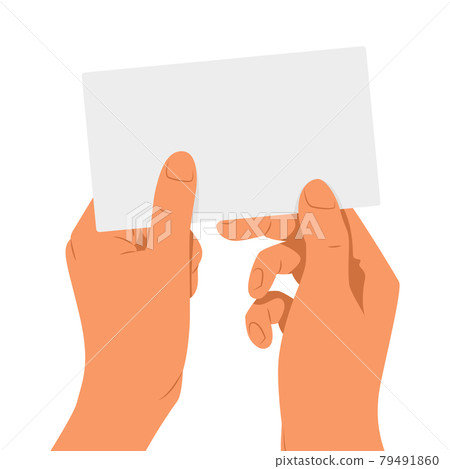 Hands holding a card-template for text - Stock Illustration [79491860 ...