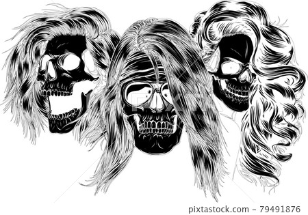 vector illustration of woman skulls design art 79491876