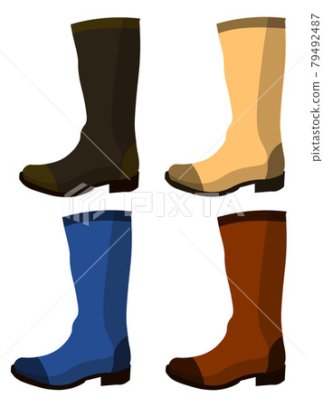 Set leather boots. Isolated rubber shoes elements. vector illustration 79492487
