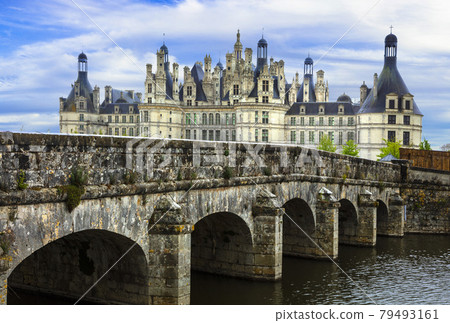 Medieval castles of Loire valley. Great Chambord. France 79493161