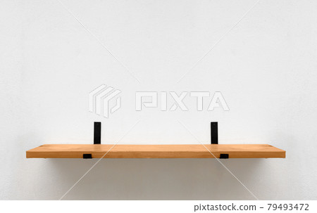 Empty wood shelf. Wooden shelf board isolated on white background. Empty wood shelf. Wooden shelf board isolated on white background. 79493472