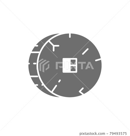 Prehistoric stone wheel gray icon. Isolated on white background 79493575