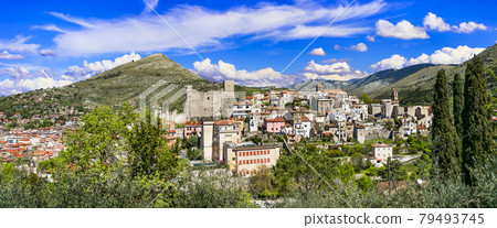 picturesque village Itri with old medieval castle. Italy 79493745