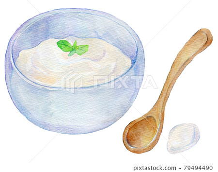 水彩插圖酸奶 水彩插圖酸奶 79494490