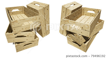Brown wooden crate on white background (with clipping path, 3D CG rendering digital illustration) Brown wooden crate on white background (with clipping path, 3D CG rendering digital illustration) 79496192