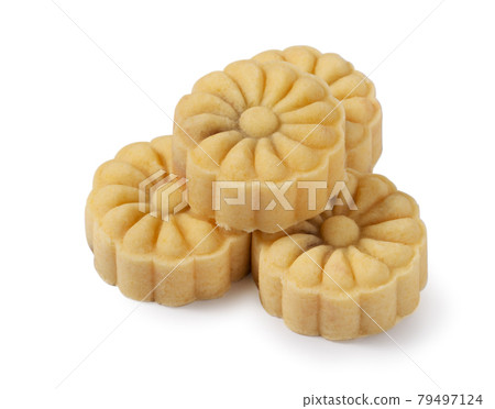 中秋節 月餅 去背 白底  moon cake isolated 十五夜 切り抜き げっぺい 79497124