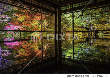 Kyoto Yase Ruriko-in desk maple autumn light up 79498205
