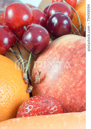 Fresh natural fruits and vegetables. Food containing healthy minerals and vitamins Fresh natural fruits and vegetables. Food containing healthy minerals and vitamins 79499094