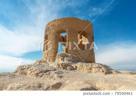 Atashgan Monument or Marbin Fortress, archeological complex of a Sassanid era on the top of Atashgah hill on the border of Esfahan.  79500461
