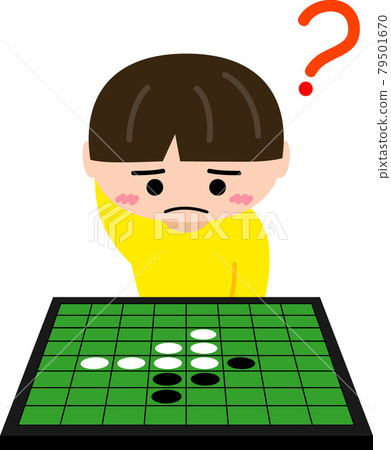 男孩玩黑白棋 79501670