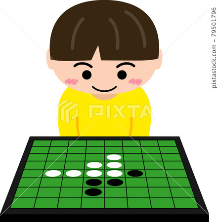 男孩玩黑白棋 79501796