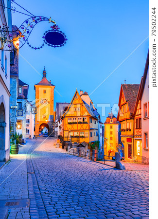Rothenburg ob der Tauber, Siebers Tower and Kobolzell Gate  - Bavaria, Germany. 79502244