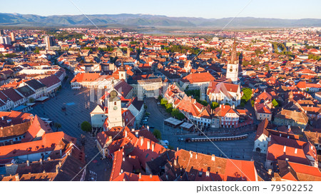 Aerial view of Sibiu, Transylvania, Romania Aerial view of Sibiu, Transylvania, Romania 79502252