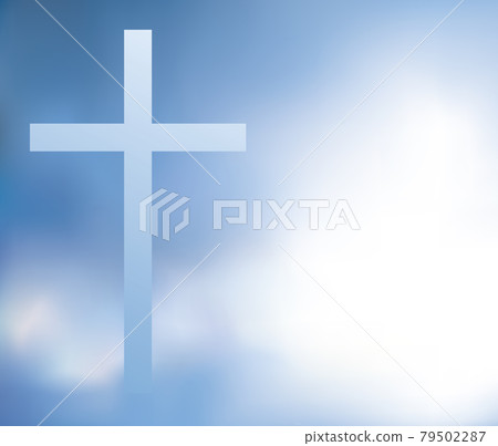 Cross on the sky backdrop. Vector drawing Cross on the sky backdrop. Vector drawing 79502287
