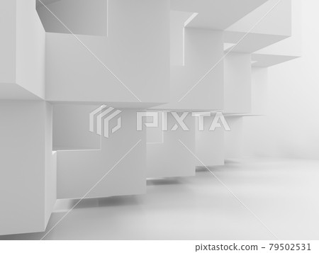 Abstract white interior background, 3d render - Stock Illustration ...