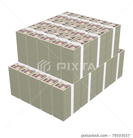 Economic illustration material Money, a bundle of flatly stacked bills, a real-style 10,000-yen bill, 700 million yen (2_2) Economic illustration material Money, a bundle of flatly stacked bills, a real-style 10,000-yen bill, 700 million yen (2_2) 79503037
