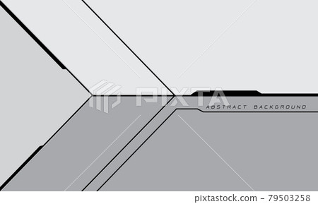 Abstract black line shape arrow cyber circuit on grey design modern futuristic technology background vector illustration. 79503258
