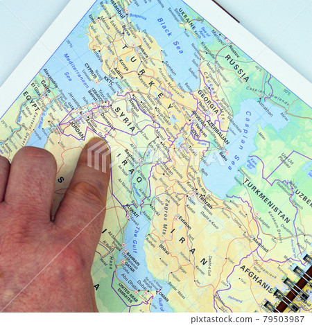 Hand pointing middle east countries, Middle East geographic maps Hand pointing middle east countries, Middle East geographic maps 79503987