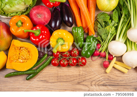 Lots of bright vegetables vegan and diet images 79506998