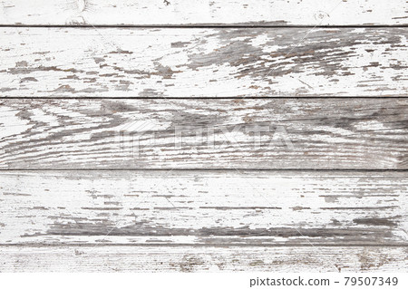 Aged white wooden background texture. Wood paneling with cracked an peeled paint Aged white wooden background texture. Wood paneling with cracked an peeled paint 79507349