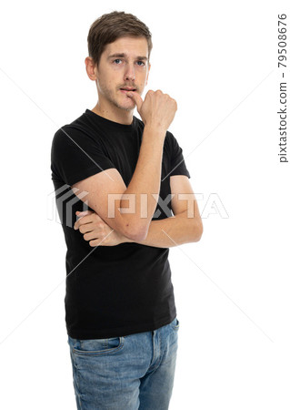 Young white man on white Young white man on white 79508676