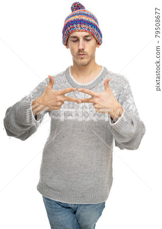 Young white man on white 79508677