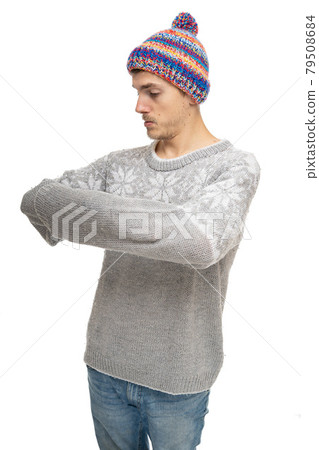 Young white man on white Young white man on white 79508684