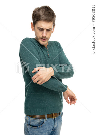 Young white man on white Young white man on white 79508813